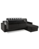 Canapé d'angle droit convertible avec coffre de rangement portia 4 places noir - 298x186x92 cm