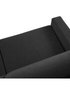 Canapé d'angle droit convertible avec coffre de rangement portia 4 places noir - 298x186x92 cm
