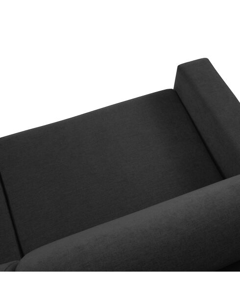 Canapé d'angle droit convertible avec coffre de rangement portia 4 places noir - 298x186x92 cm