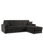 Canapé d'angle droit convertible avec coffre de rangement portia 4 places noir - 298x186x92 cm