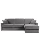 Canapé d'angle droit convertible avec coffre de rangement portia 4 places gris - 298x186x92 cm