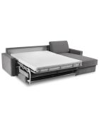 Canapé d'angle droit convertible avec coffre de rangement portia 4 places gris - 298x186x92 cm