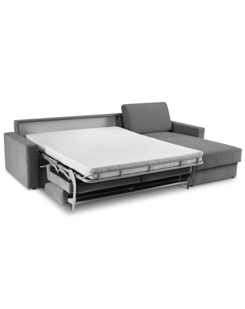 Canapé d'angle droit convertible avec coffre de rangement portia 4 places gris - 298x186x92 cm