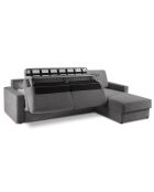 Canapé d'angle droit convertible avec coffre de rangement portia 4 places gris - 298x186x92 cm