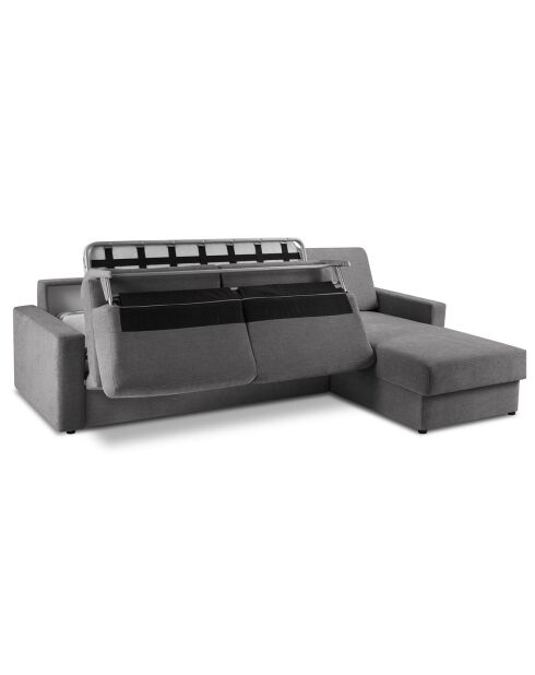 Canapé d'angle droit convertible avec coffre de rangement portia 4 places gris - 298x186x92 cm
