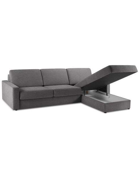 Canapé d'angle droit convertible avec coffre de rangement portia 4 places gris - 298x186x92 cm