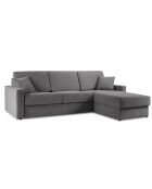 Canapé d'angle droit convertible avec coffre de rangement portia 4 places gris - 298x186x92 cm