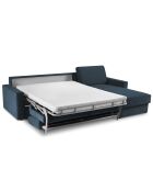 Canapé d'angle droit convertible avec coffre de rangement portia 4 places bleu foncé - 298x186x92 cm