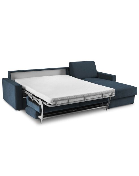 Canapé d'angle droit convertible avec coffre de rangement portia 4 places bleu foncé - 298x186x92 cm