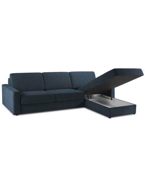 Canapé d'angle droit convertible avec coffre de rangement portia 4 places bleu foncé - 298x186x92 cm