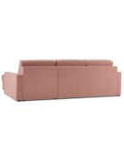 Canapé d'angle droit convertible avec coffre de rangement portia 4 places rose - 298x186x92 cm