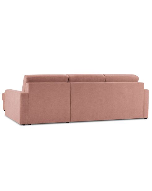 Canapé d'angle droit convertible avec coffre de rangement portia 4 places rose - 298x186x92 cm