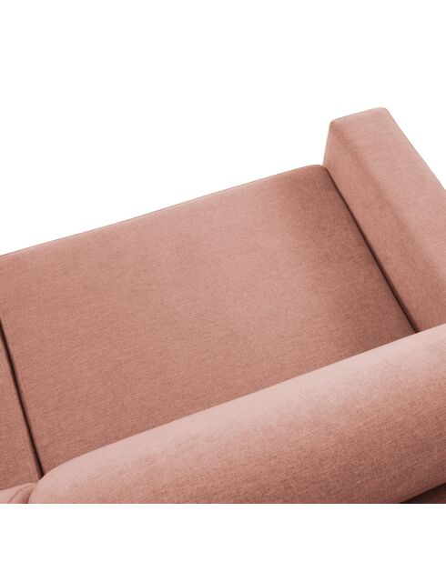 Canapé d'angle droit convertible avec coffre de rangement portia 4 places rose - 298x186x92 cm