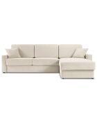 Canapé d'angle droit convertible avec coffre de rangement portia 4 places beige - 298x186x92 cm
