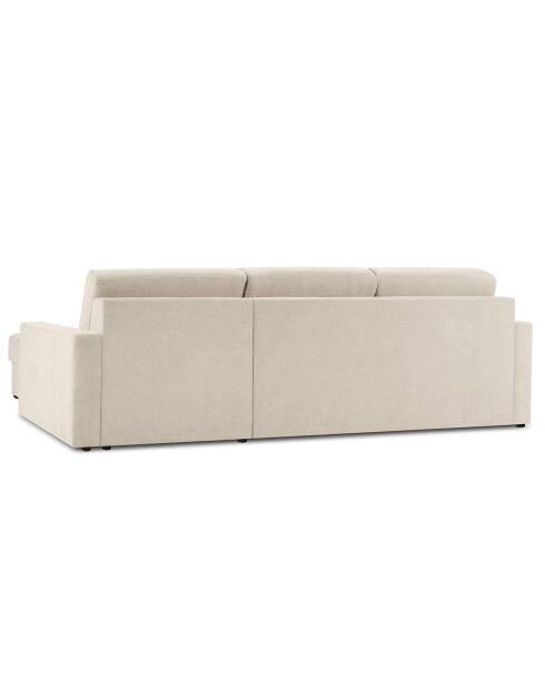 Canapé d'angle droit convertible avec coffre de rangement portia 4 places beige - 298x186x92 cm