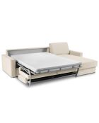 Canapé d'angle droit convertible avec coffre de rangement portia 4 places beige - 298x186x92 cm