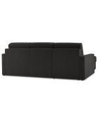 Canapé d'angle gauche convertible avec coffre de rangement Portia 4 places noir - 258x186x92 cm