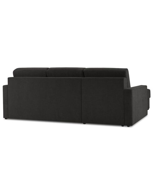 Canapé d'angle gauche convertible avec coffre de rangement Portia 4 places noir - 258x186x92 cm