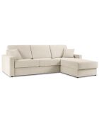 Canapé d'angle droit convertible avec coffre de rangement portia 4 places beige - 298x186x92 cm