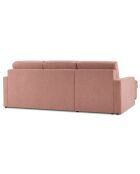 Canapé d'angle gauche convertible avec coffre de rangement portia 4 places rose - 258x186x92 cm