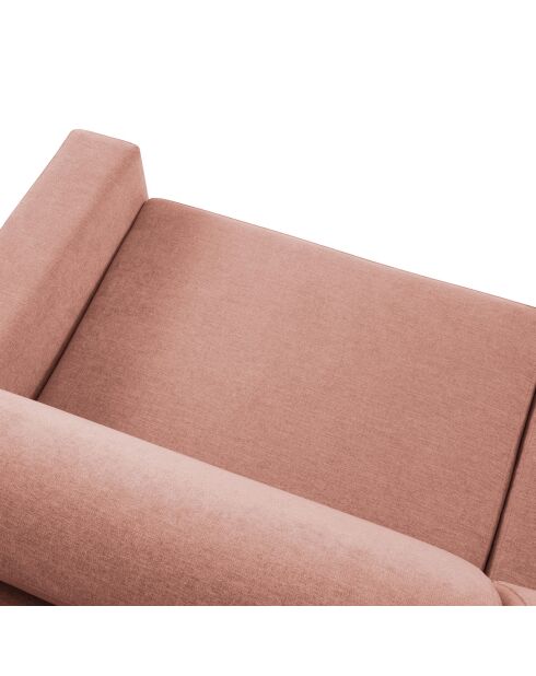 Canapé d'angle gauche convertible avec coffre de rangement portia 4 places rose - 258x186x92 cm