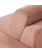 Canapé d'angle gauche convertible avec coffre de rangement portia 4 places rose - 258x186x92 cm