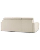 Canapé d'angle gauche convertible avec coffre de rangement portia 4 places beige - 258x186x92 cm