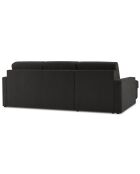 Canapé d'angle gauche convertible avec coffre de rangement Portia 4 places noir - 278x186x92 cm