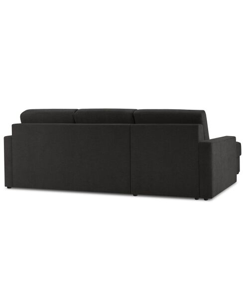 Canapé d'angle gauche convertible avec coffre de rangement Portia 4 places noir - 278x186x92 cm