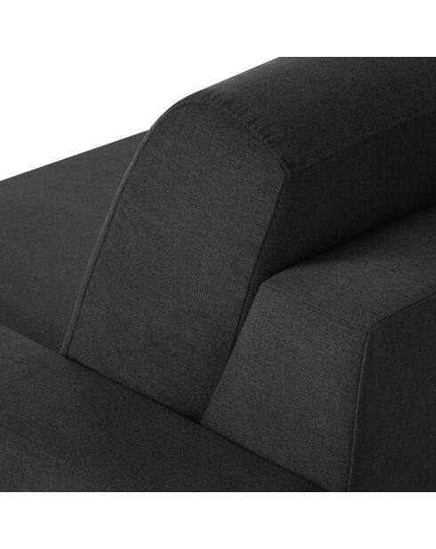 Canapé d'angle gauche convertible avec coffre de rangement Portia 4 places noir - 278x186x92 cm