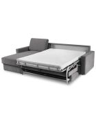 Canapé d'angle gauche convertible avec coffre de rangement portia 4 places gris - 278x186x92 cm