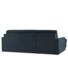 Canapé d'angle gauche convertible avec coffre de rangement Portia 4 places bleu foncé - 278x186x92 cm