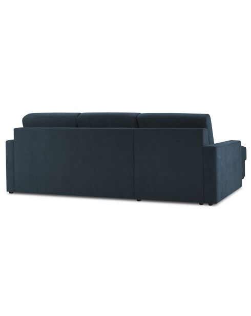 Canapé d'angle gauche convertible avec coffre de rangement Portia 4 places bleu foncé - 278x186x92 cm
