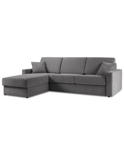 Canapé d'angle gauche convertible avec coffre de rangement portia 4 places gris - 278x186x92 cm