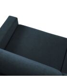 Canapé d'angle gauche convertible avec coffre de rangement Portia 4 places bleu foncé - 278x186x92 cm