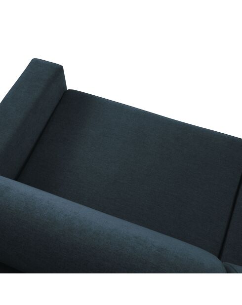 Canapé d'angle gauche convertible avec coffre de rangement Portia 4 places bleu foncé - 278x186x92 cm