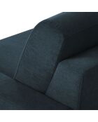 Canapé d'angle gauche convertible avec coffre de rangement Portia 4 places bleu foncé - 278x186x92 cm