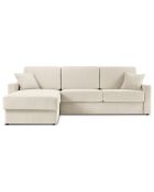 Canapé d'angle gauche convertible avec coffre de rangement portia 4 places beige - 278x186x92 cm