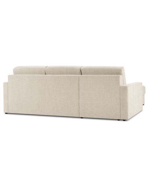 Canapé d'angle gauche convertible avec coffre de rangement portia 4 places beige - 278x186x92 cm