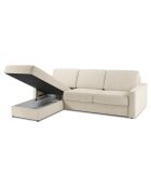 Canapé d'angle gauche convertible avec coffre de rangement portia 4 places beige - 278x186x92 cm