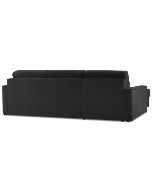 Canapé d'angle gauche convertible avec coffre de rangement Portia 4 places noir - 298x186x92 cm