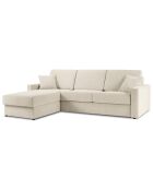 Canapé d'angle gauche convertible avec coffre de rangement portia 4 places beige - 278x186x92 cm