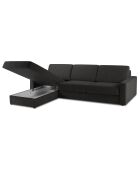 Canapé d'angle gauche convertible avec coffre de rangement Portia 4 places noir - 298x186x92 cm