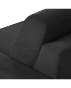Canapé d'angle gauche convertible avec coffre de rangement Portia 4 places noir - 298x186x92 cm