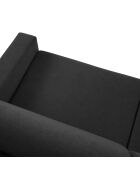 Canapé d'angle gauche convertible avec coffre de rangement Portia 4 places noir - 298x186x92 cm