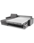 Canapé d'angle gauche convertible avec coffre de rangement portia 4 places gris - 298x186x92 cm