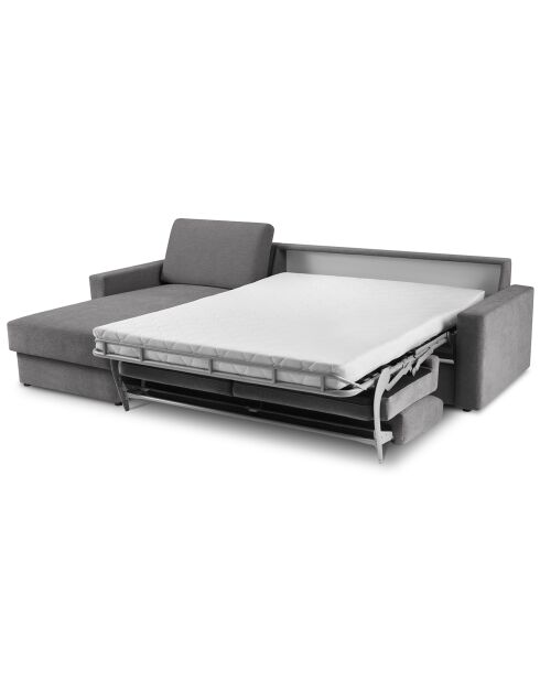 Canapé d'angle gauche convertible avec coffre de rangement portia 4 places gris - 298x186x92 cm