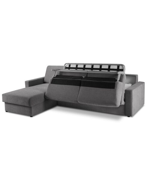 Canapé d'angle gauche convertible avec coffre de rangement portia 4 places gris - 298x186x92 cm