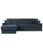 Canapé d'angle gauche convertible avec coffre de rangement Portia 4 places bleu foncé - 298x186x92 cm