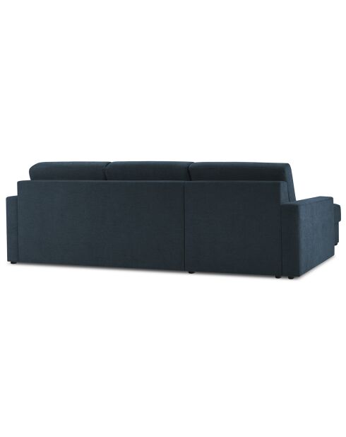 Canapé d'angle gauche convertible avec coffre de rangement Portia 4 places bleu foncé - 298x186x92 cm